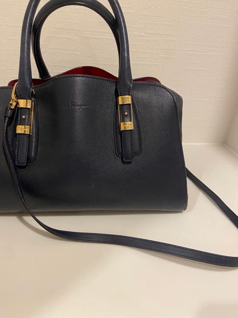 フェラガモSalvatoreFerragamoレアバイカラーボストンバッグ