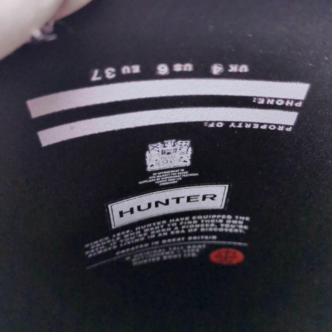 【極美品】HUNTER 黒 長靴 バックル付き　ロングレインブーツ UK4
