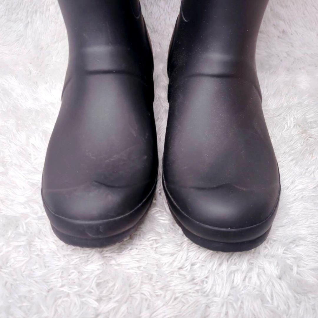 【極美品】HUNTER 黒 長靴 バックル付き　ロングレインブーツ UK4