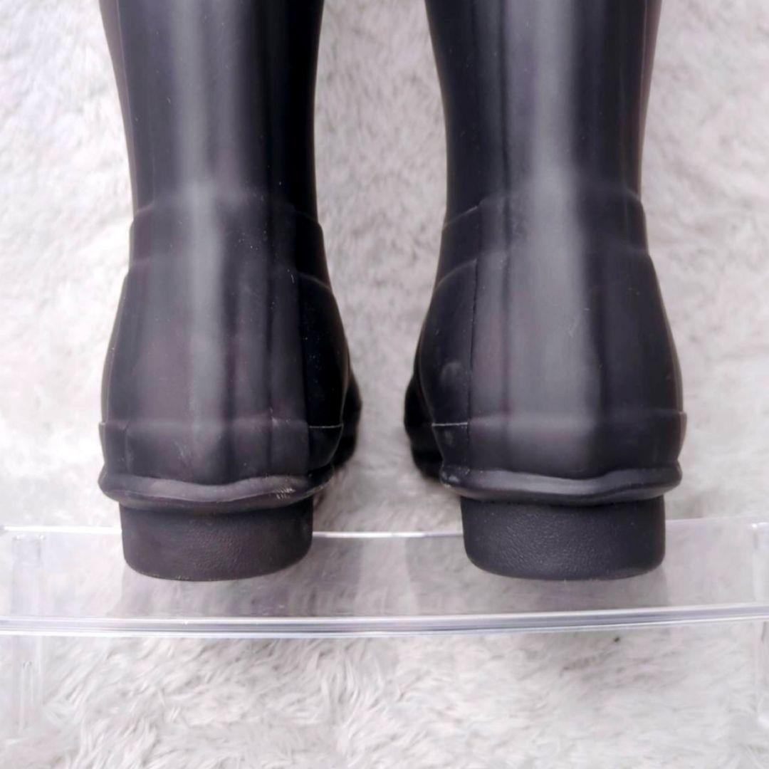 【極美品】HUNTER 黒 長靴 バックル付き　ロングレインブーツ UK4