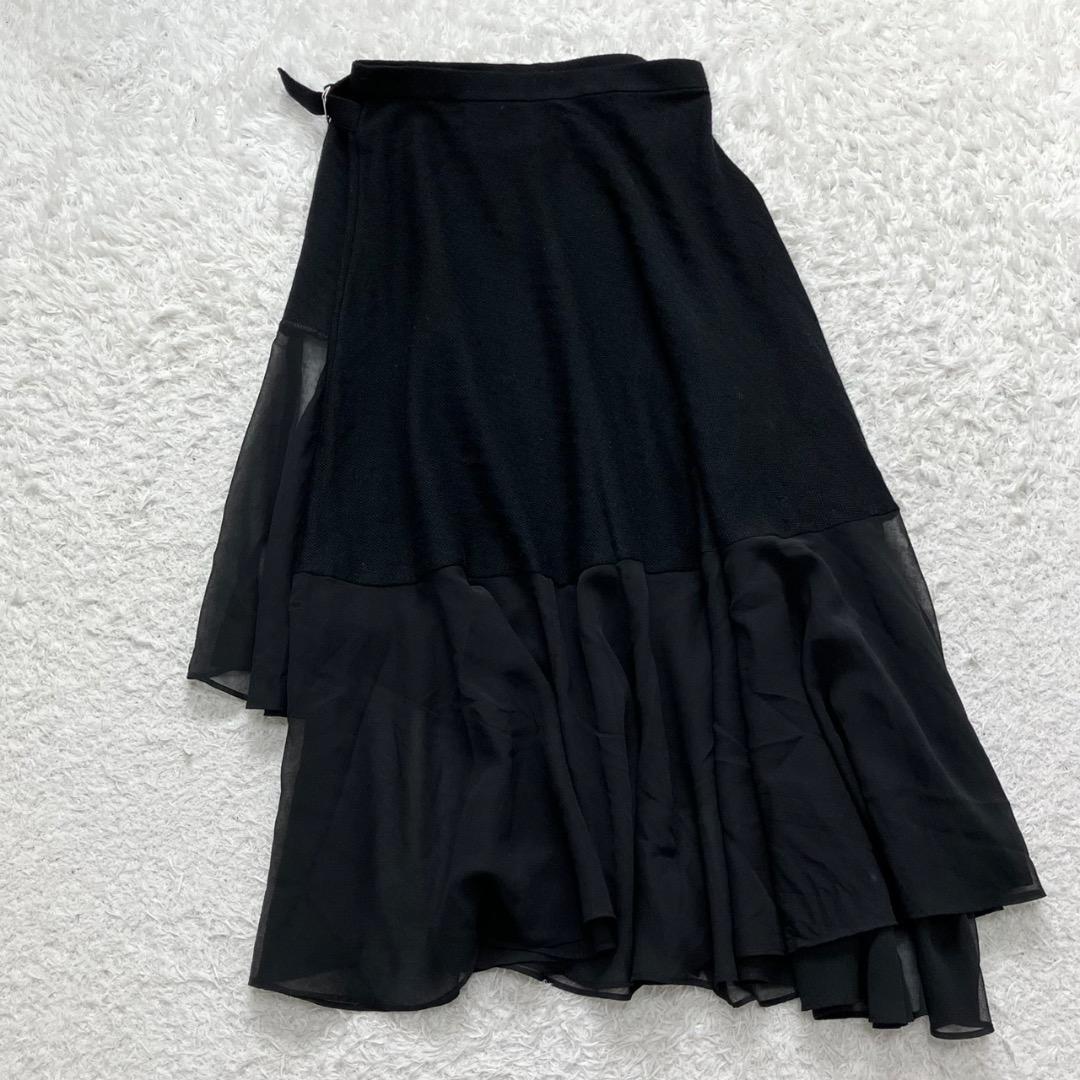 美品✨トリココムデギャルソン 巻きスカート 変形 アシンメトリー 切り替え 黒