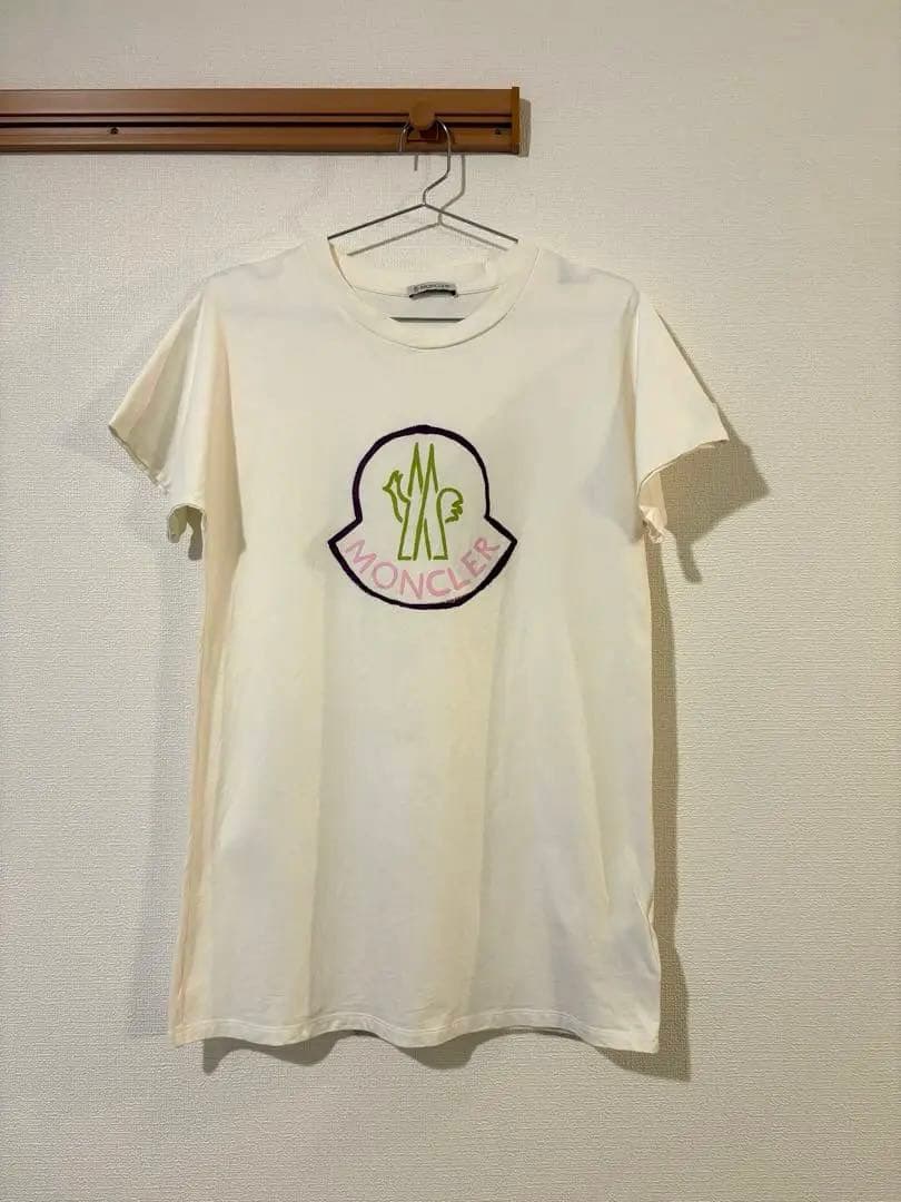 MONCLER ロゴ 半袖　Tシャツ アイボリー　14 160cm相当　希少