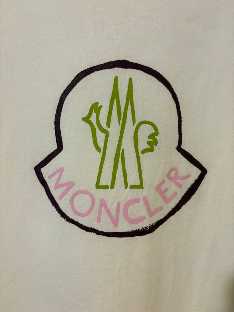 MONCLER ロゴ 半袖　Tシャツ アイボリー　14 160cm相当　希少