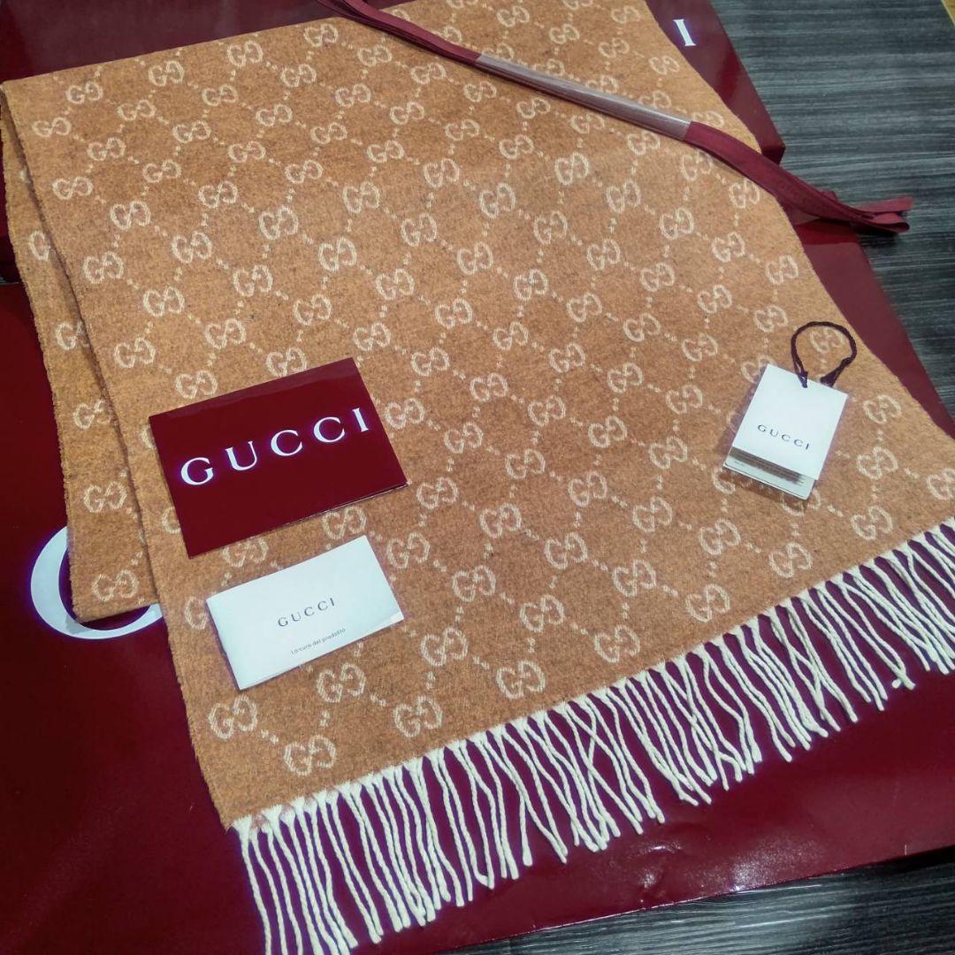 ❤新品箱袋付き❤GUCCI マフラー ストール ショール スカーフ❤オレンジ❤