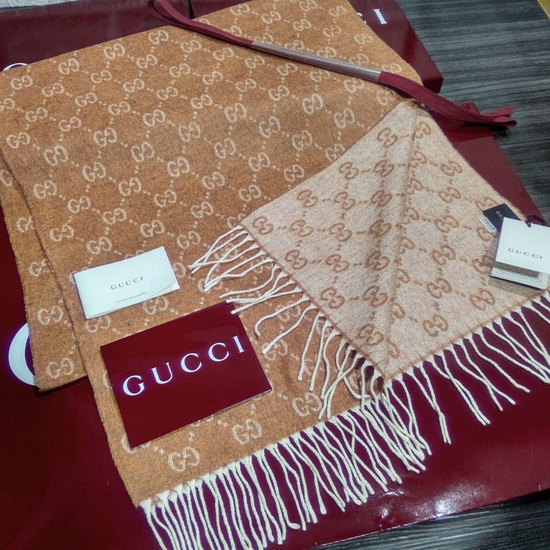 ❤新品箱袋付き❤GUCCI マフラー ストール ショール スカーフ❤オレンジ❤
