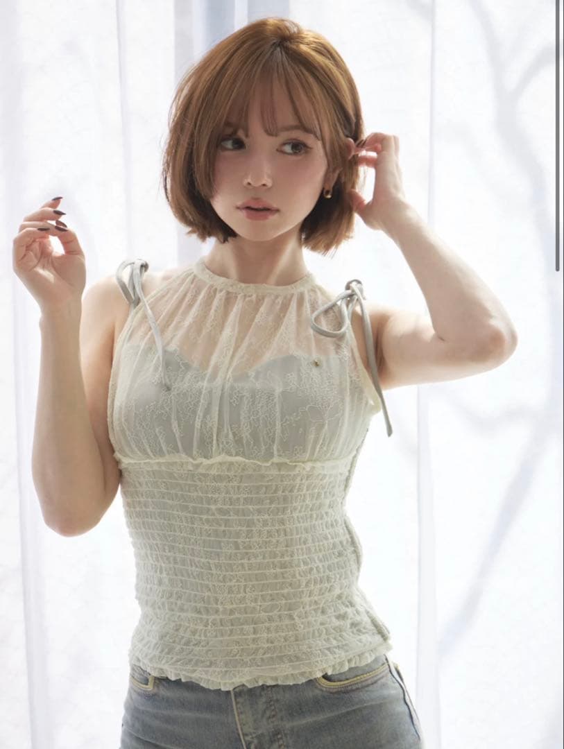トップス ANDMARY Paula lacey chiffon tops