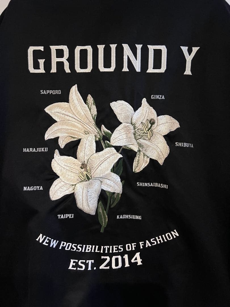 ヨウジヤマモトGround Y 25awウィップコード百合刺繍 スーベニアJKT