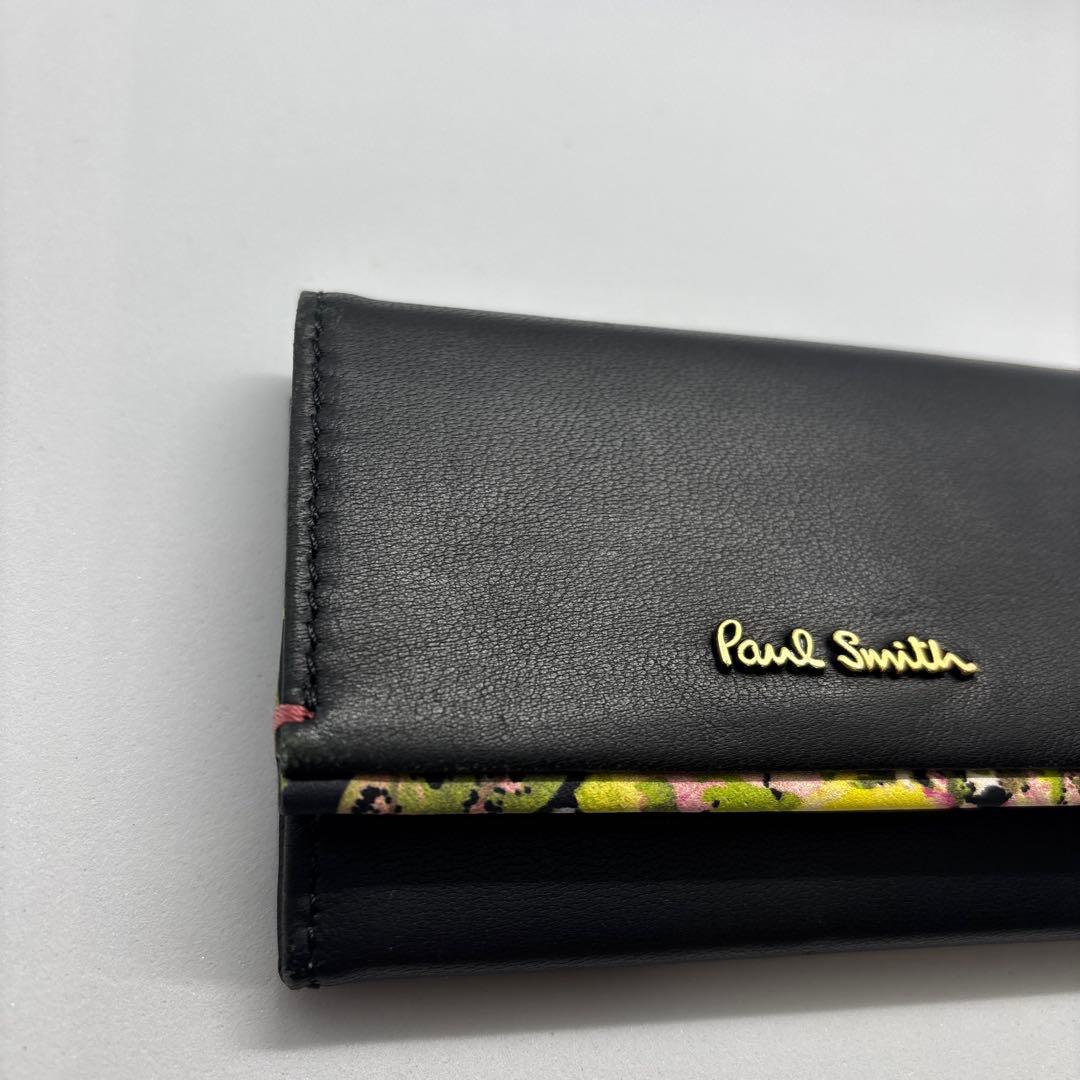 えりぷー 　Paul Smith 名刺入れ 黒 フラワー