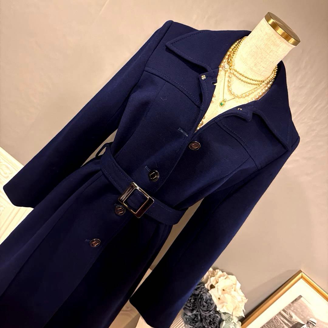 【8万円】vintage 高級ステッチブルーデザイン　コート