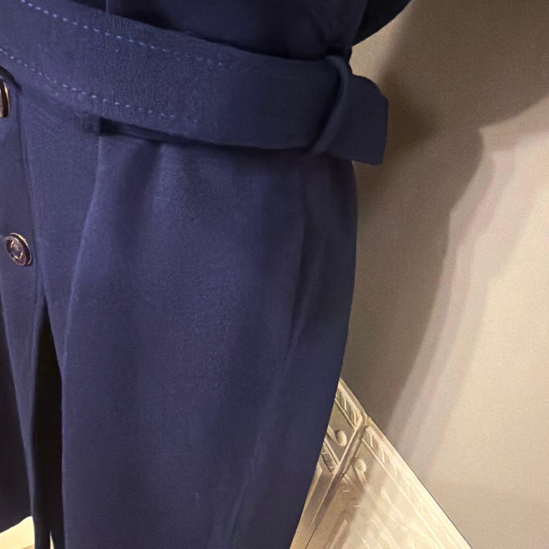 【8万円】vintage 高級ステッチブルーデザイン　コート