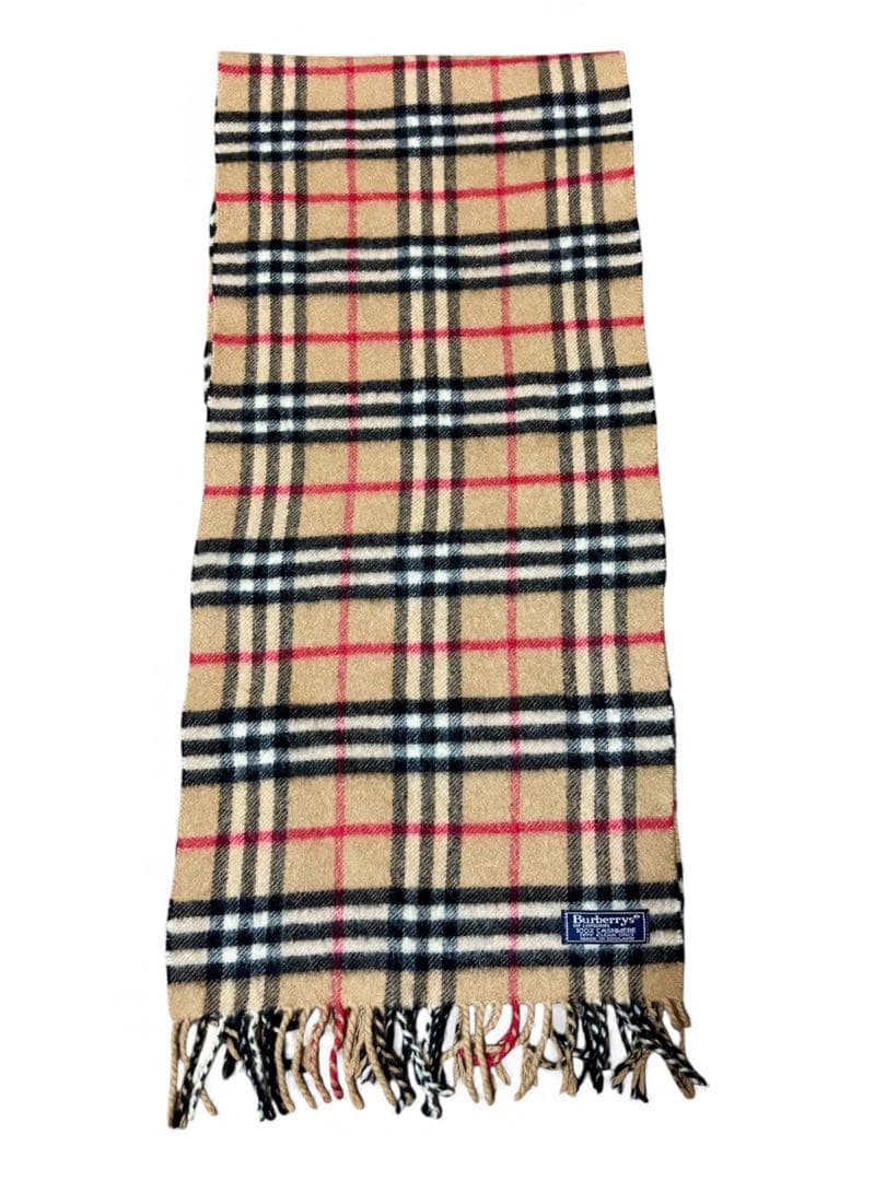 美品✨バーバリー カシミヤ100% マフラー ノバチェック ブラウン ベージュ