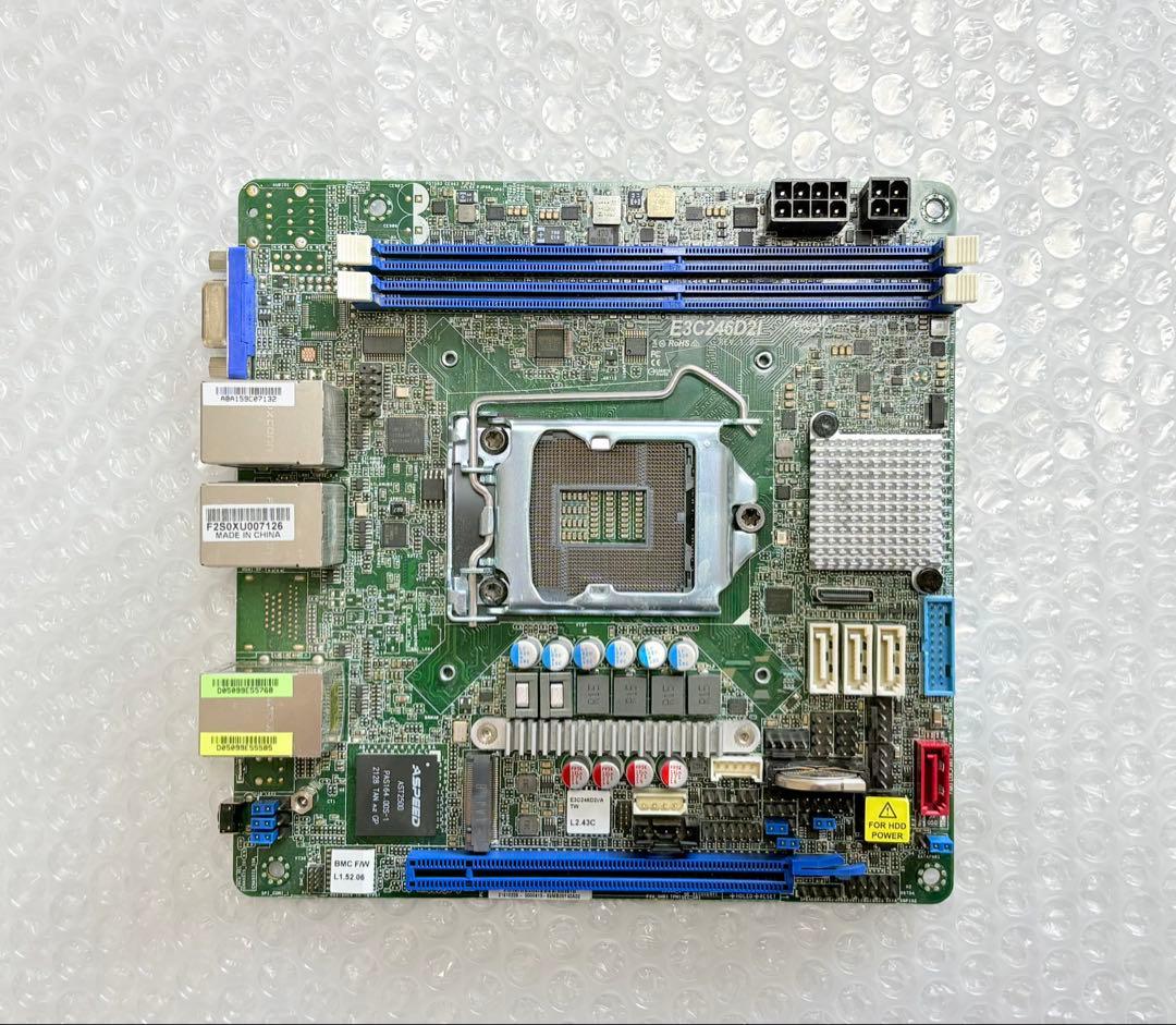 ★IPMI搭載★Asrock Rack E3C246D2I Mini-ITX