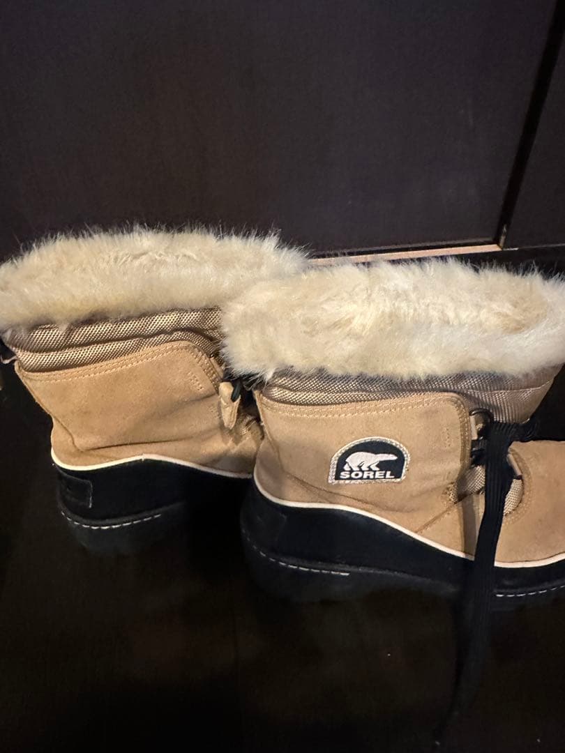 SOREL ベージュ ファー付き　スノーブーツ　ムートンブーツ