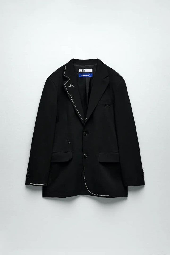 ader error x ZARA コラボ ダークグレー テーラードジャケット