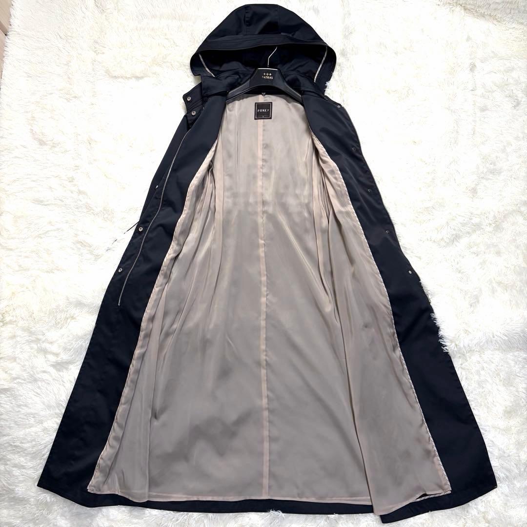 【極美品】 FOXEY The Inés Parka ロングコート 濃紺 38