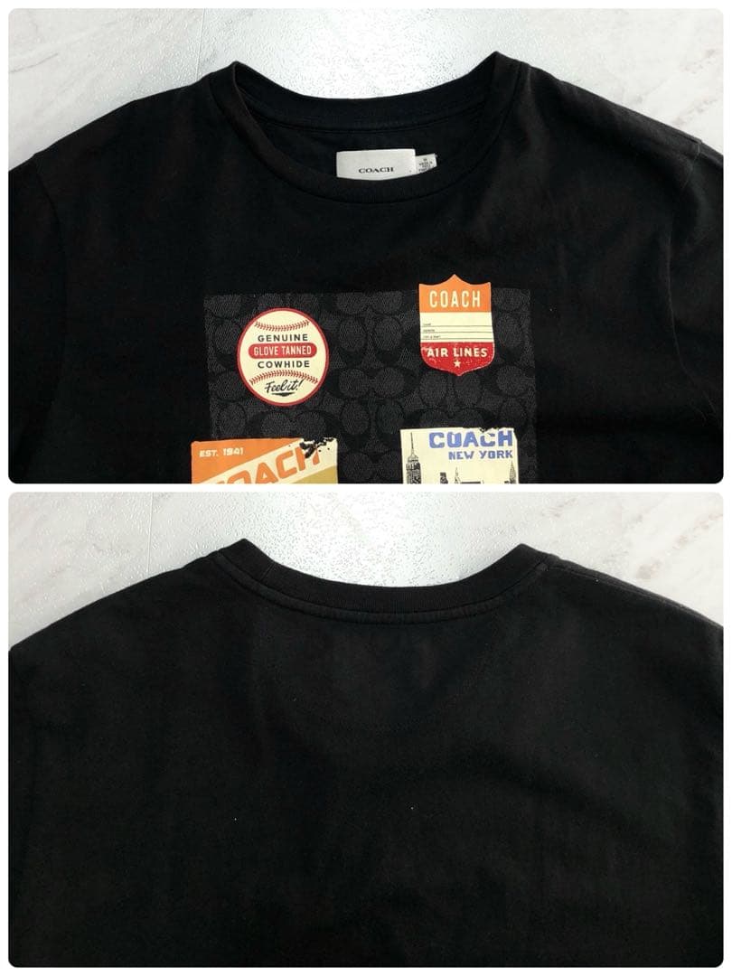 【美品】COACH Tシャツ プリント NY シグネチャー ブラック M