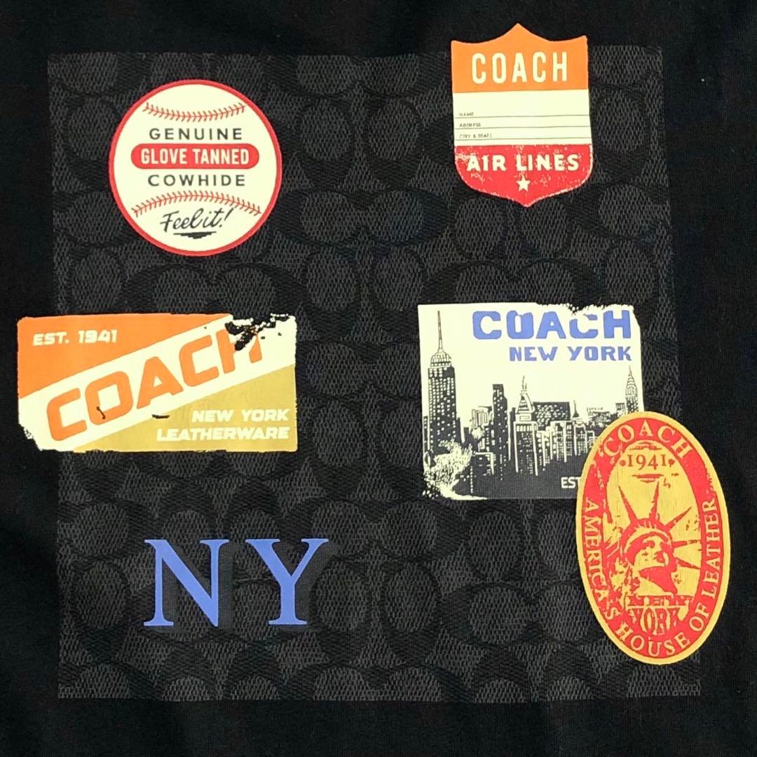【美品】COACH Tシャツ プリント NY シグネチャー ブラック M