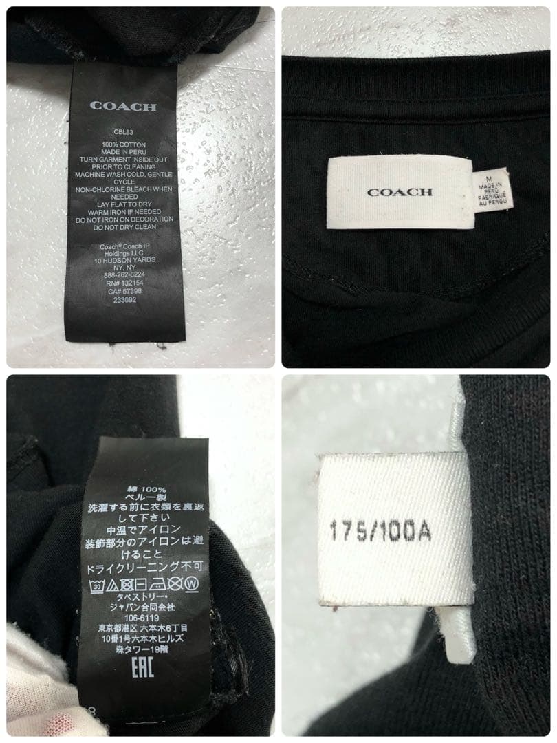 【美品】COACH Tシャツ プリント NY シグネチャー ブラック M