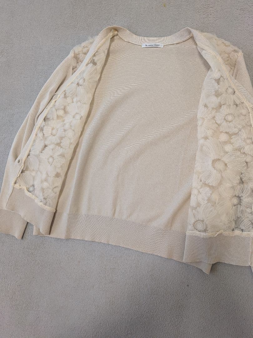 le.coeur blanc ルクールブラン チュール Vネック カーディガン