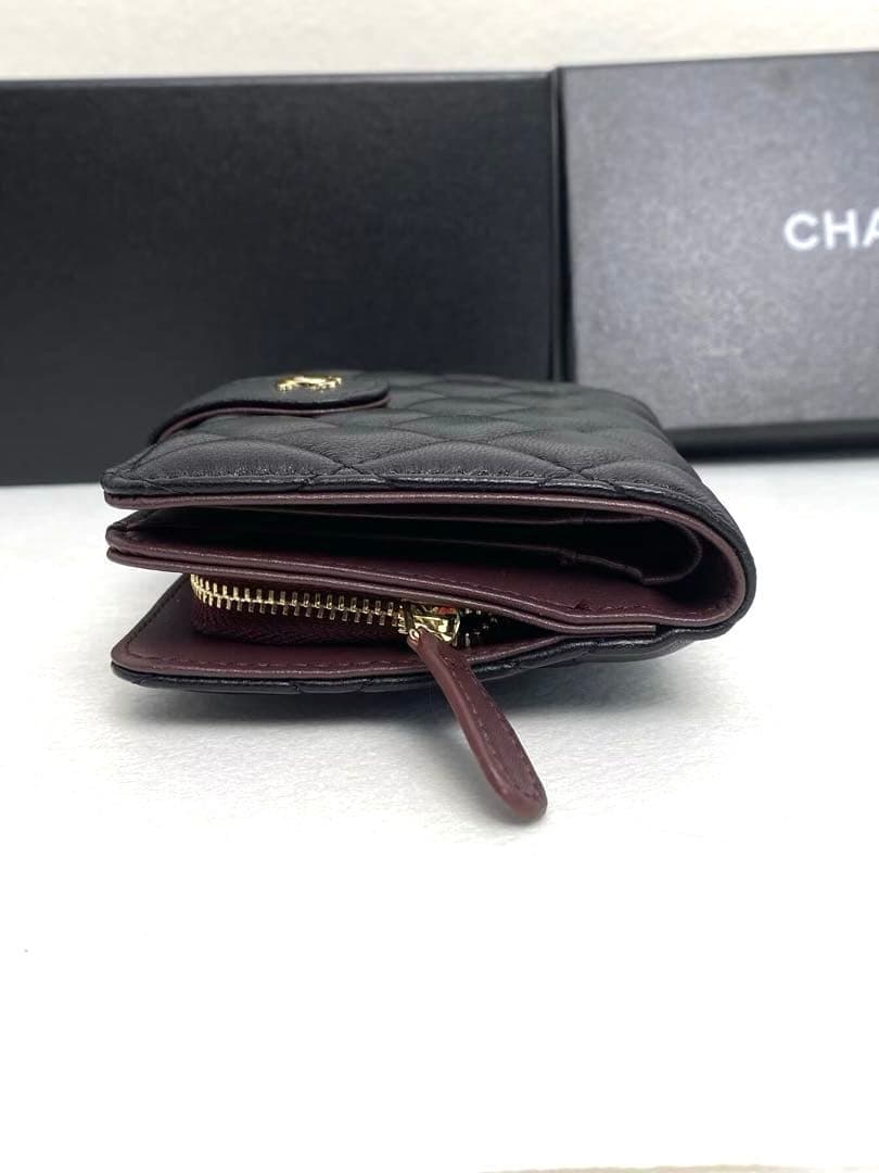 Chanel キルティング ブラック 二つ折り財布