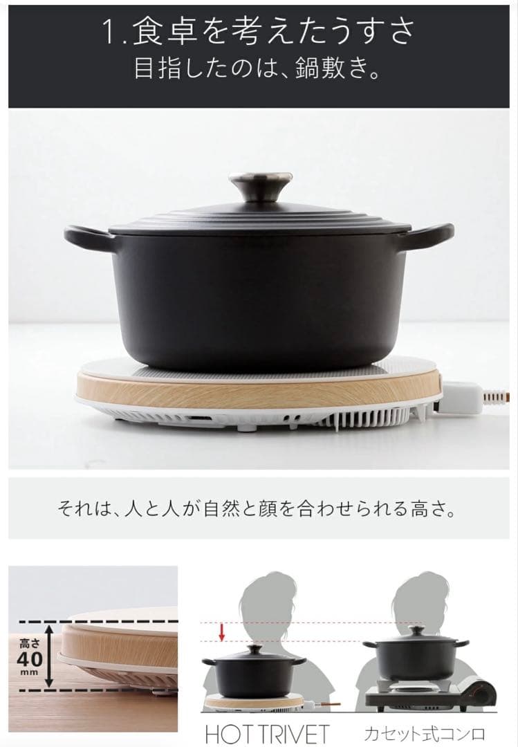すき焼き、寄せ鍋、おでん等に！寒い冬に！ 新品未使用　ホットトリベット　マインツ
