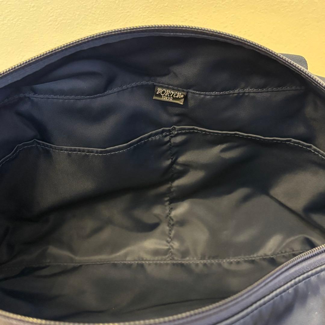 未使用級☆2way PORTER 吉田カバン ダッフルバッグネイビー紺革レザー