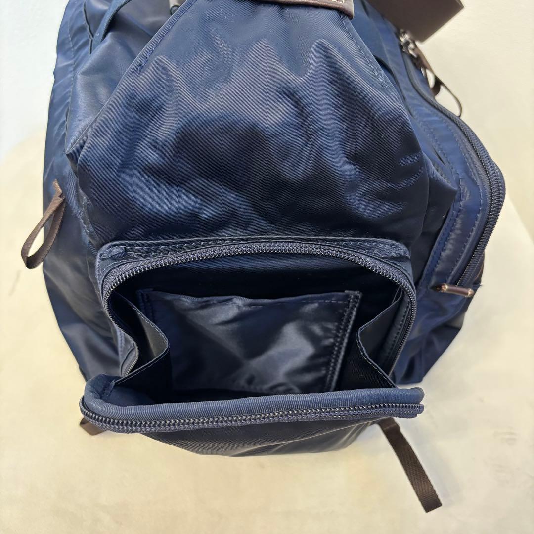 未使用級☆2way PORTER 吉田カバン ダッフルバッグネイビー紺革レザー