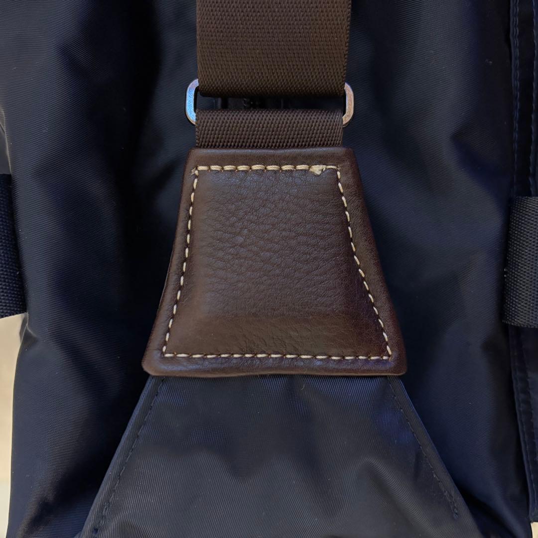未使用級☆2way PORTER 吉田カバン ダッフルバッグネイビー紺革レザー