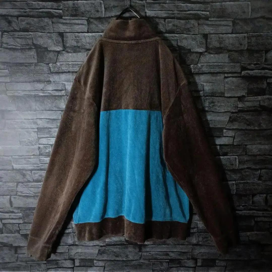 ナイキ ベロアトラックジャケット ジャージ バイカラー ワンポイント刺繍ロゴ