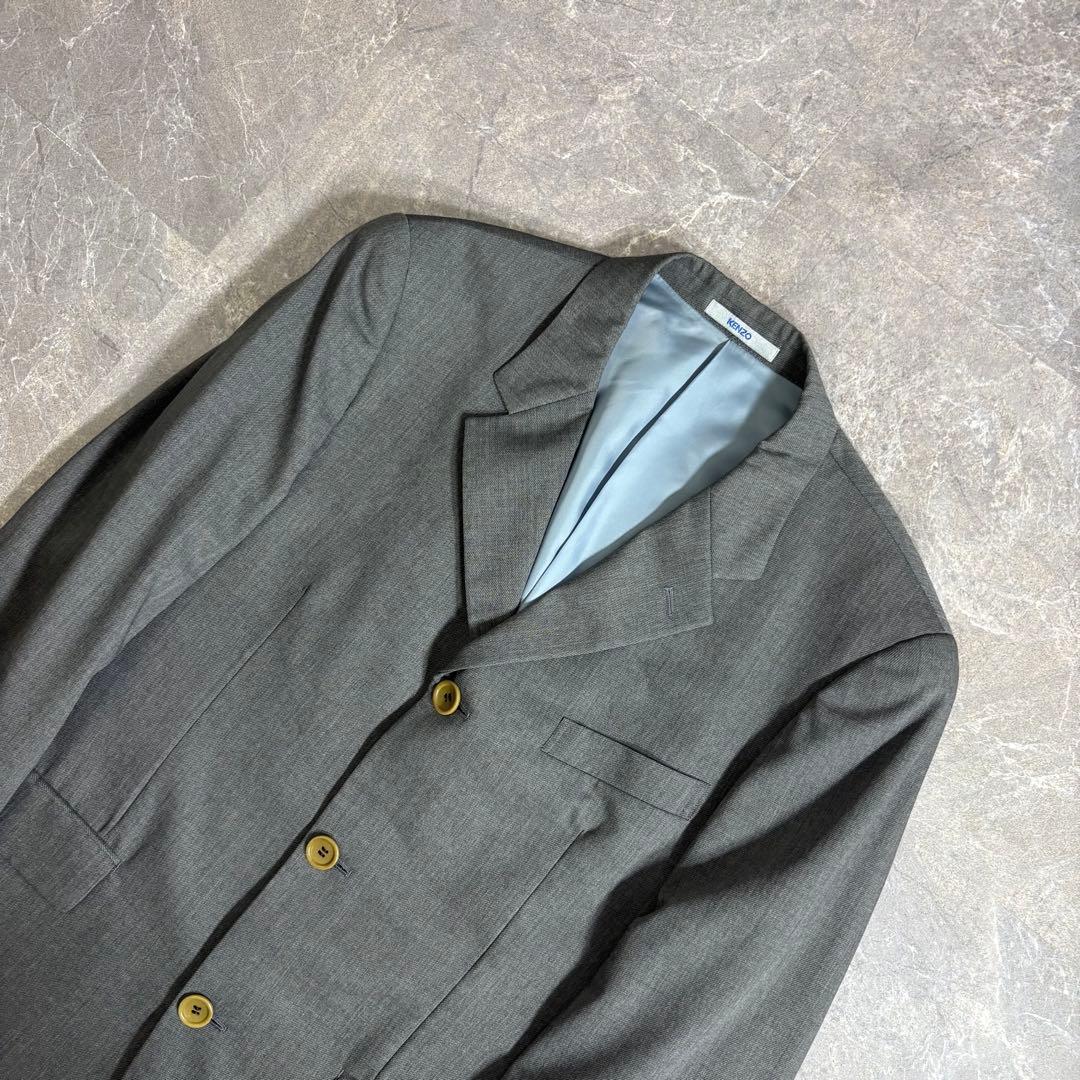 90s KENZO HOMME シングルテーラードジャケット グレー 日本製