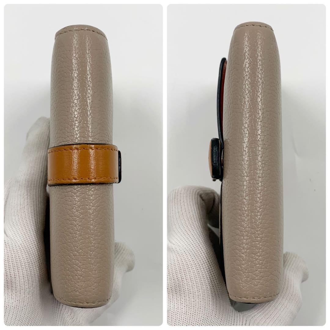 【✨美品✨】ロエベ 三つ折り財布 バーティカルウォレット アナグラム ベージュ