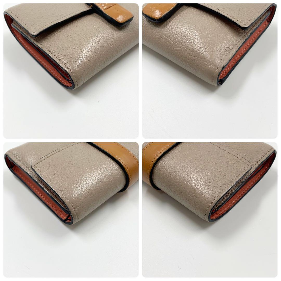 【✨美品✨】ロエベ 三つ折り財布 バーティカルウォレット アナグラム ベージュ