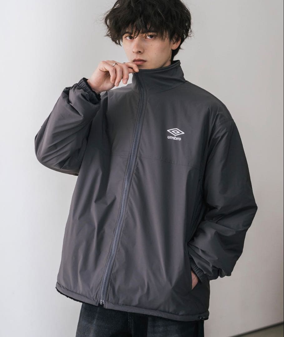 UMBRO 2wayリバーシブルワンポイントロゴ刺繍トラックボアジャケット