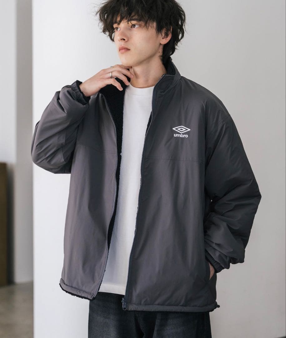 UMBRO 2wayリバーシブルワンポイントロゴ刺繍トラックボアジャケット