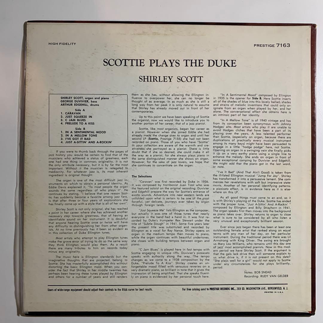 洋楽 SHIRLEY SCOTT / SCOTTIE PLAYS THE DUKE