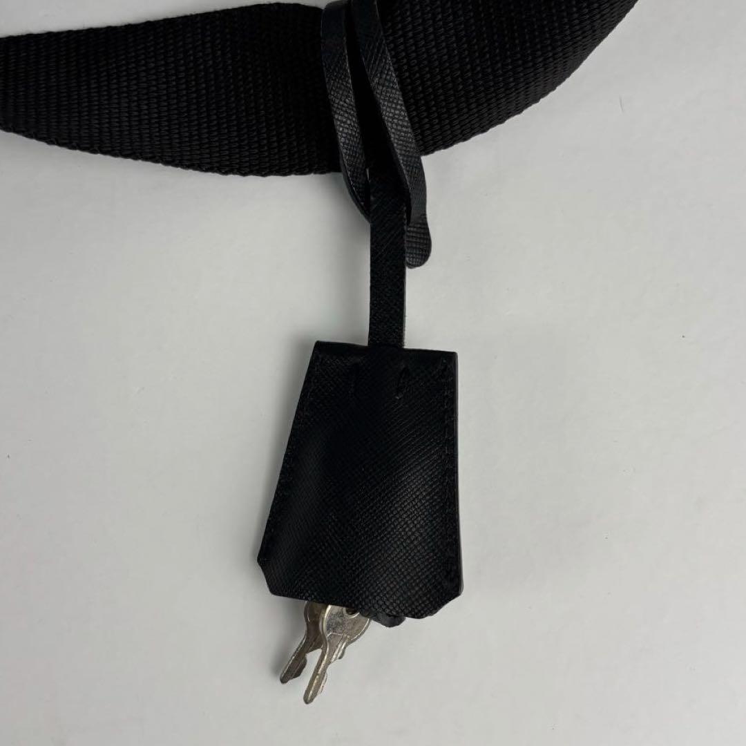 極美品 PRADA プラダ ボストンバッグ ナイロン×サフィアーノレザー