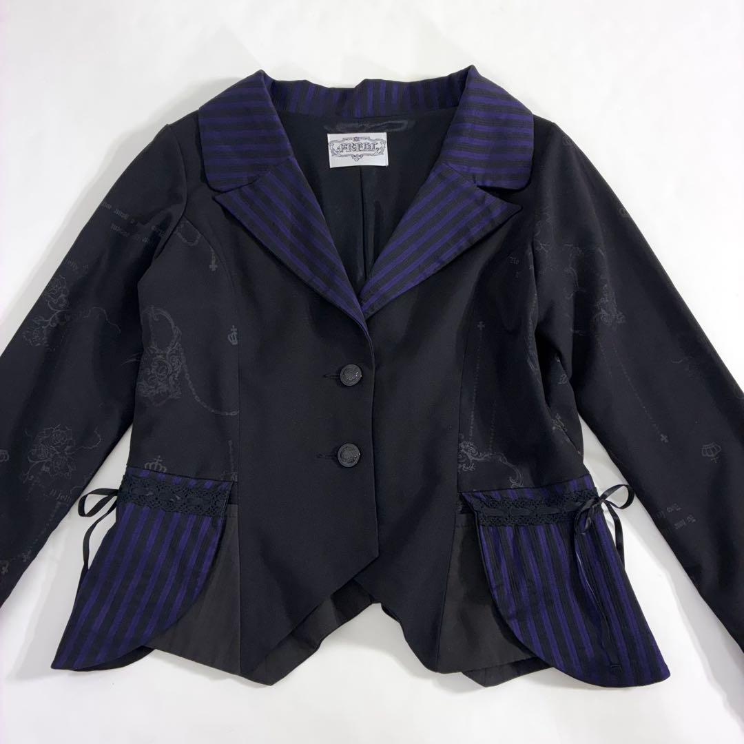 【希少美品】00s h.NAOTO FRILL ジャケット ストライプ y2k