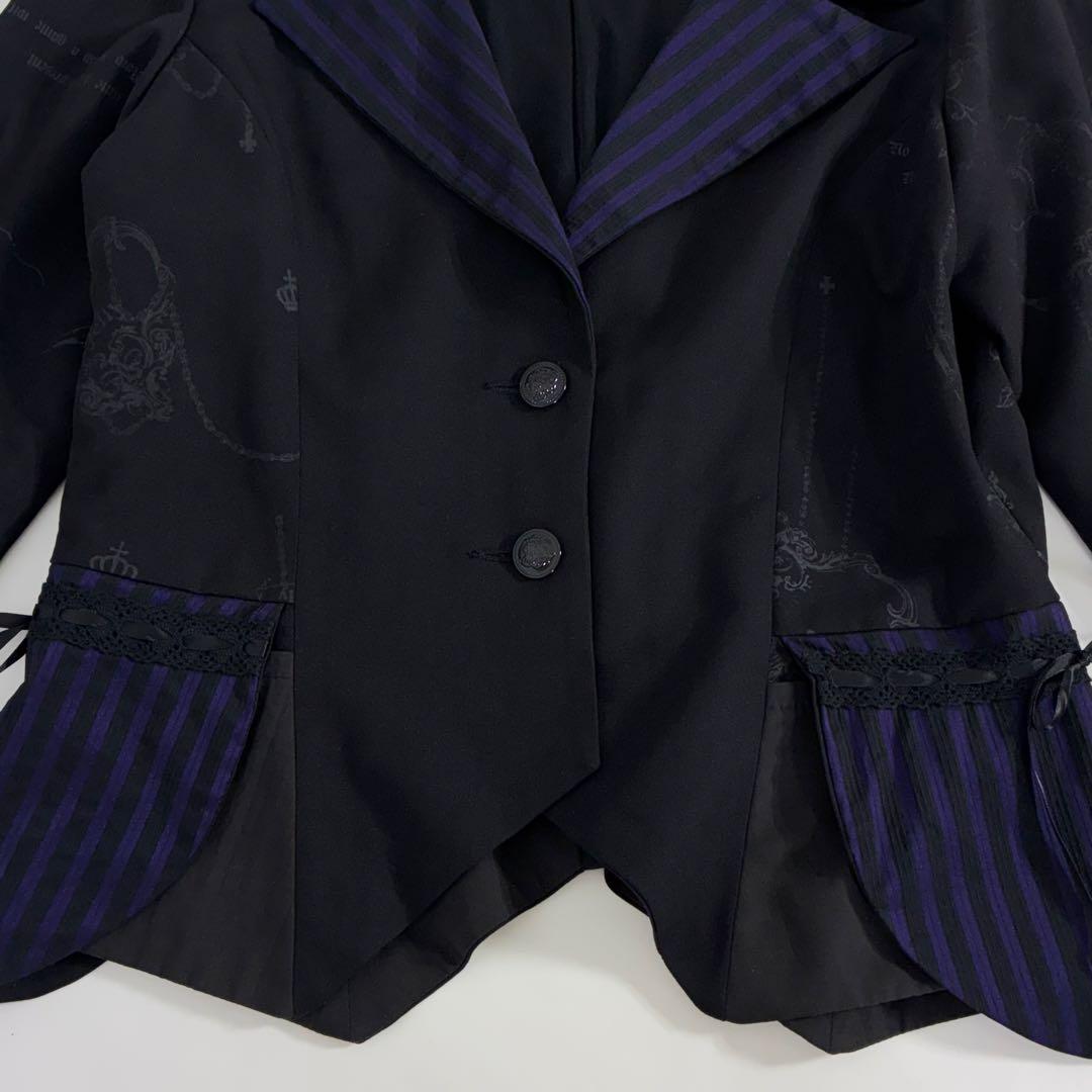 【希少美品】00s h.NAOTO FRILL ジャケット ストライプ y2k