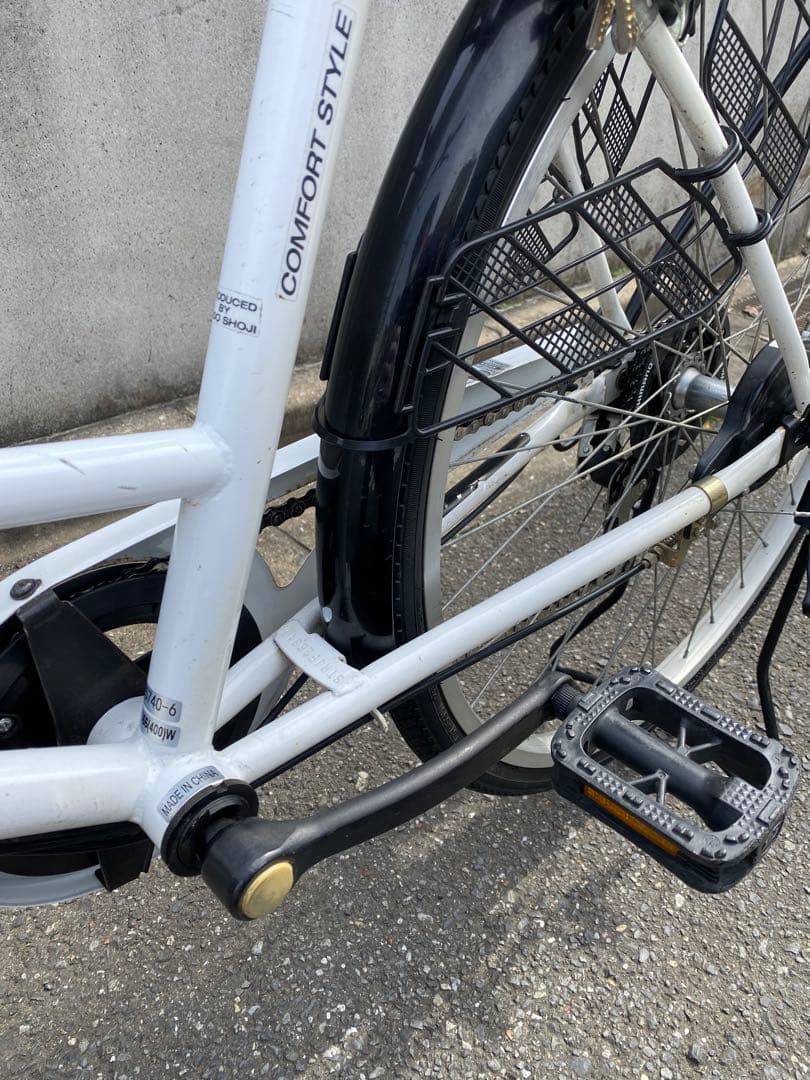 整備済 ギヤ6段 LEDオートライト 26インチ 白 自転車