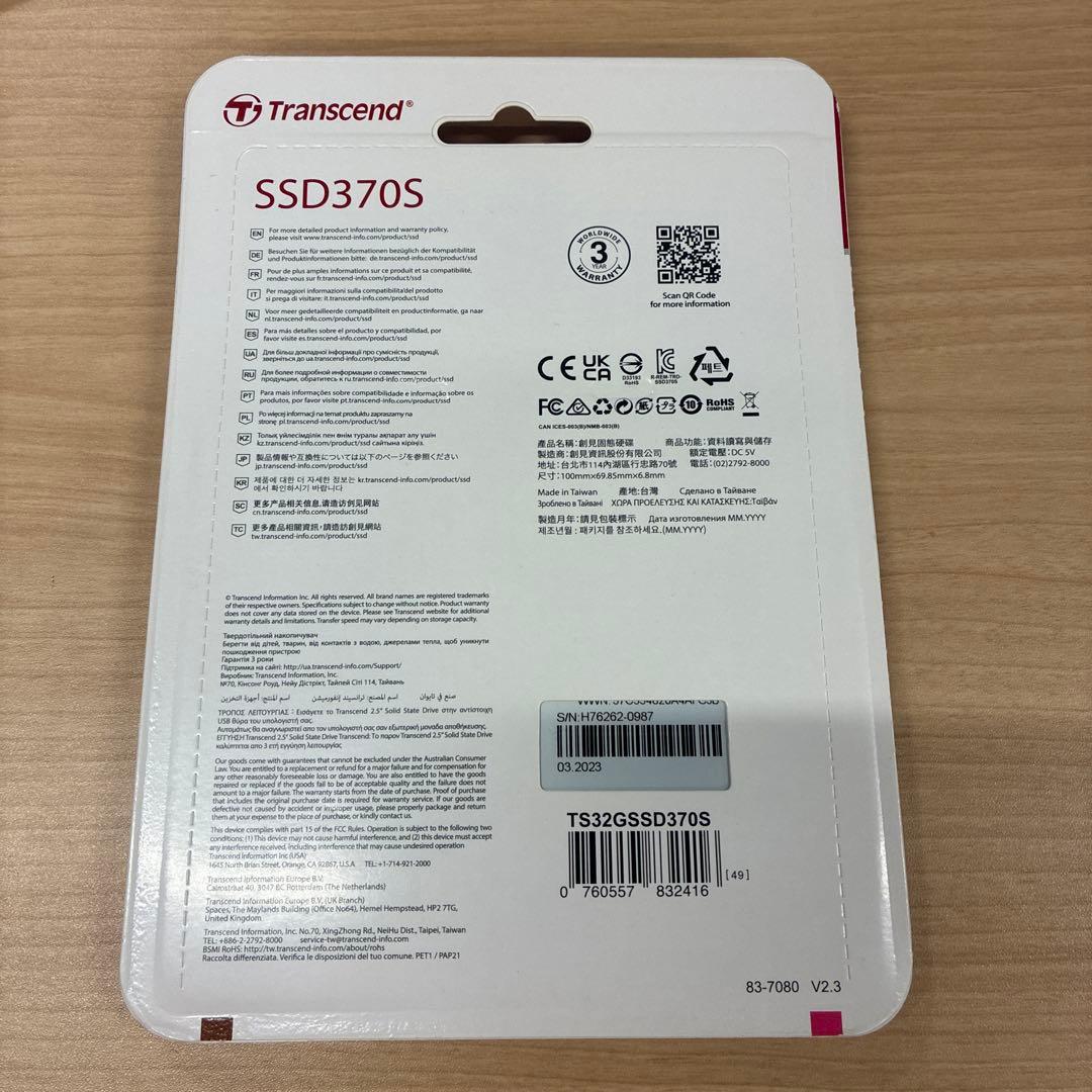 Transcend SSD 32GB 2.5インチ MLC SSD370S