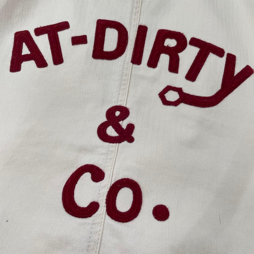 AT-DIRTY カバーオール ショップコートMサイズ ベージュ/ネイビー