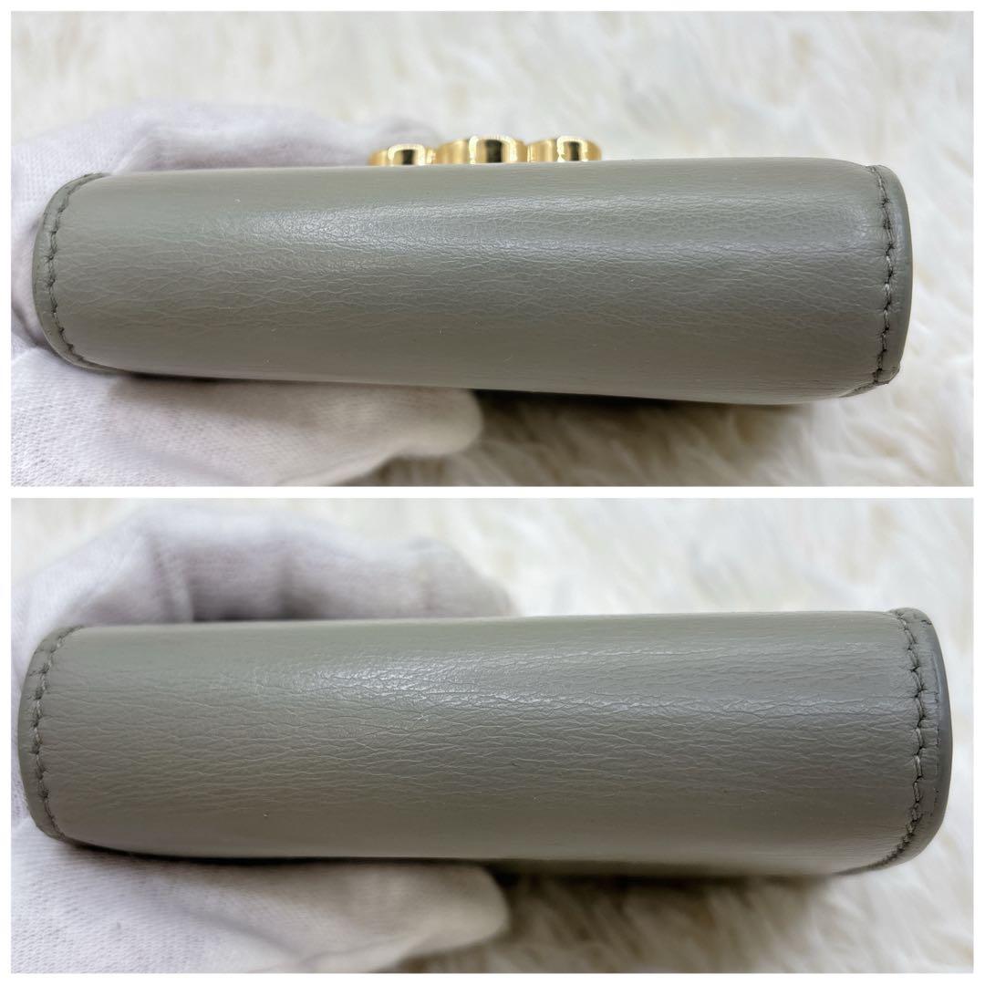 CELINE トリオンフ スモールフラップウォレット 三つ折り カーキ