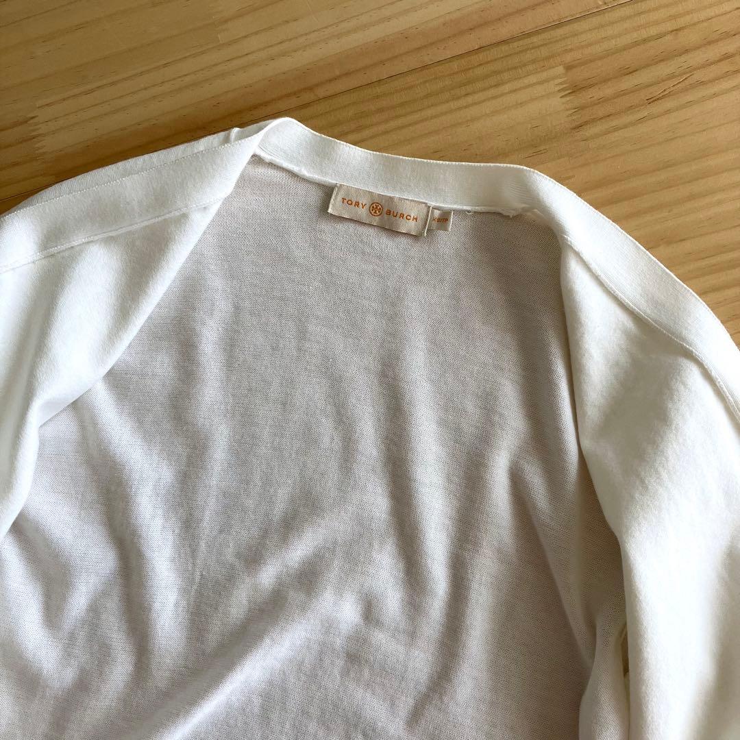 美品 TORY BURCH ロゴボタン カーディガン XS JP:S~M位
