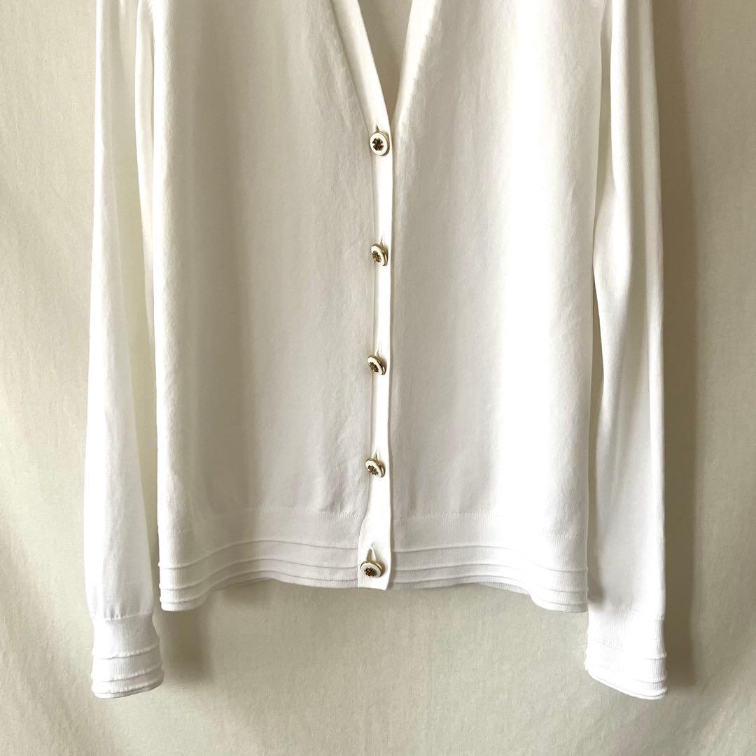 美品 TORY BURCH ロゴボタン カーディガン XS JP:S~M位