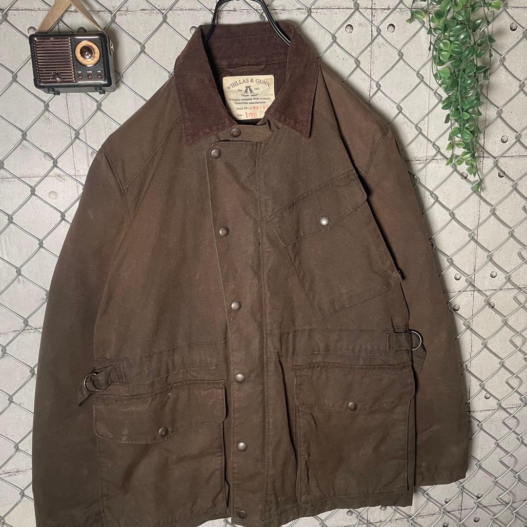 オーストラリア製 WHILLAS & GUNN オイルドジャケット 茶 M程
