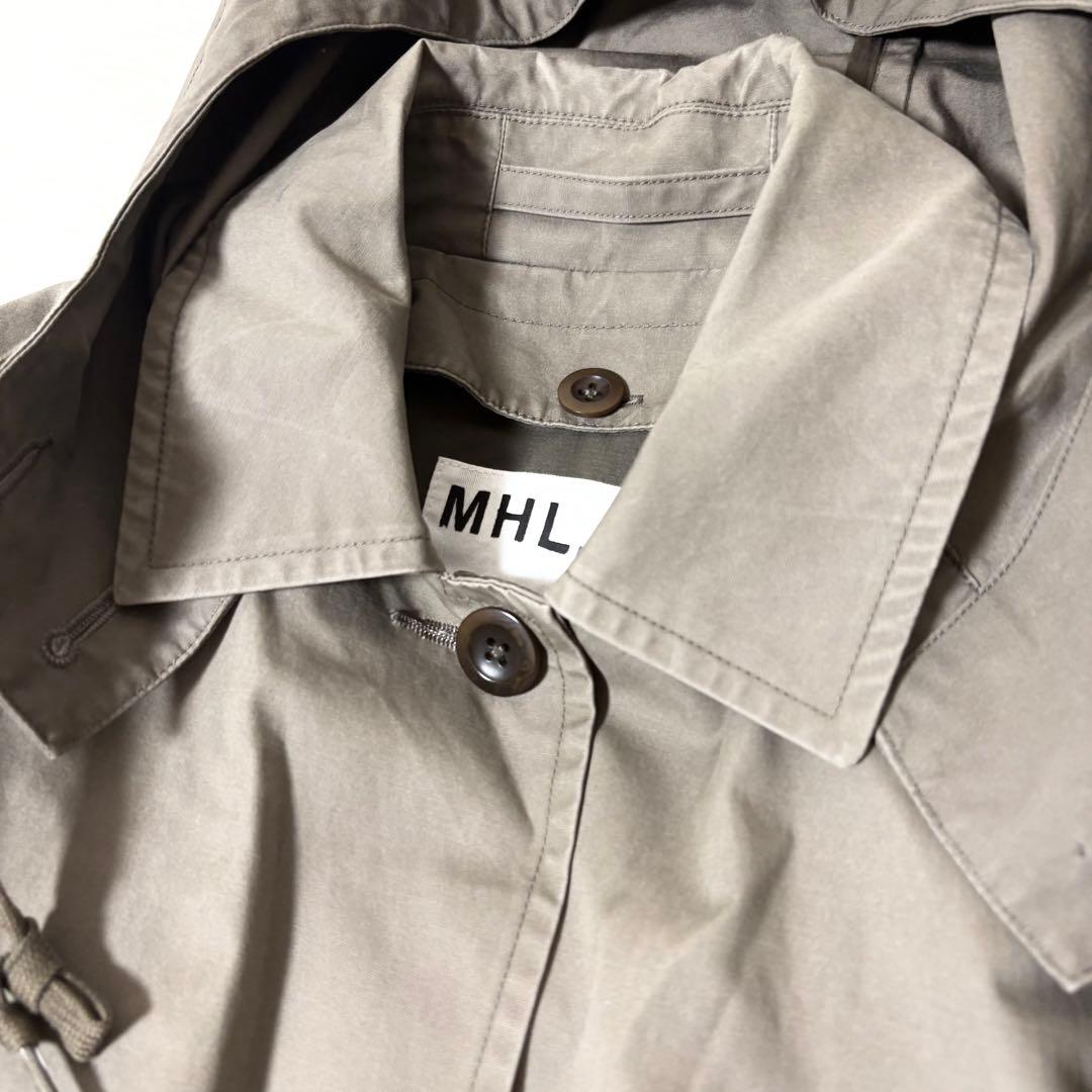 マーガレットハウエル MHL. ステンカラーコート ライナー フード付き カーキ
