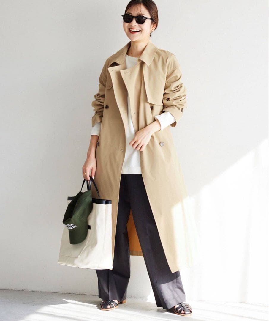 SLOBE IENA コットンライクウォッシャブルトレンチコート38