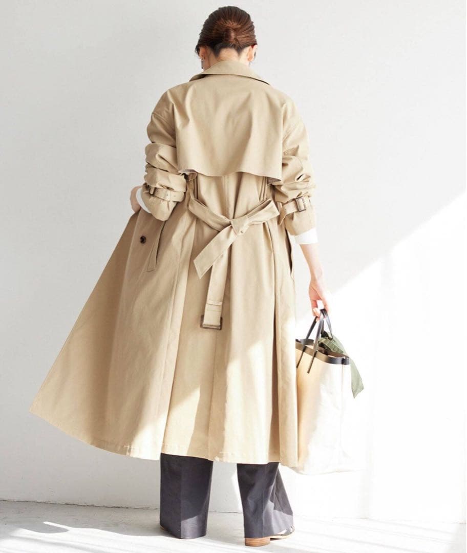 SLOBE IENA コットンライクウォッシャブルトレンチコート38
