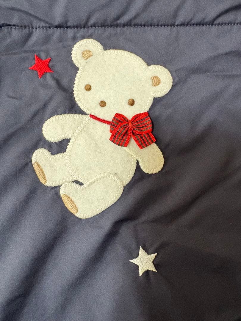 familiar ファミリア 3WAYブランケット ネイビー クマ刺繍付き