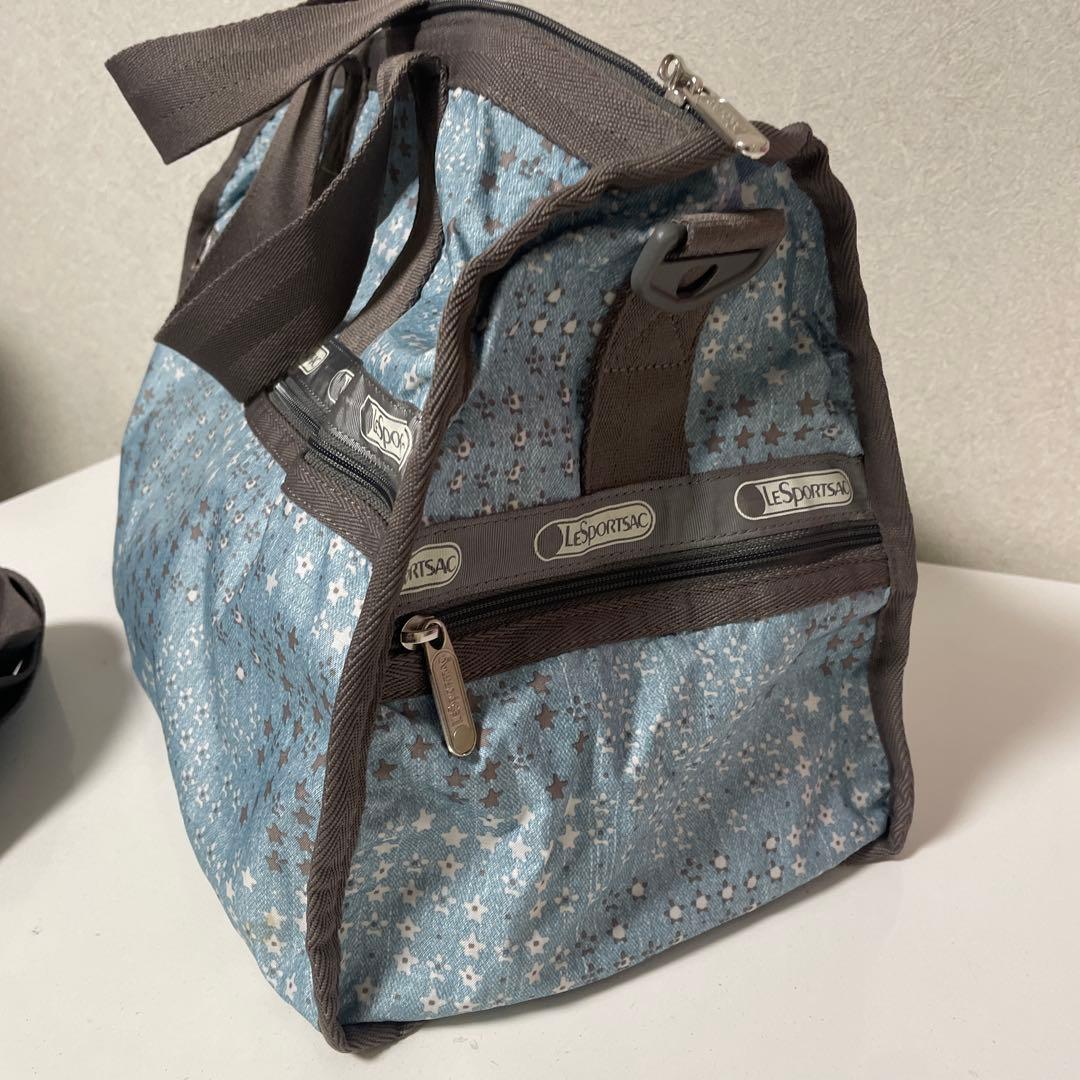 【美品】レスポートサック　ボストンバッグ　小さな小花柄　小さな星柄